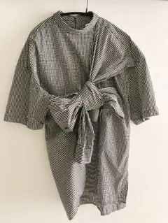 enford ギンガムチェック アシンメトリー 半袖ブラウスのサムネイル