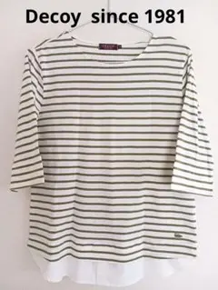 DECoy 美品 Mサイズ ストライプTシャツ　ワンポイント刺繍　ボーダー