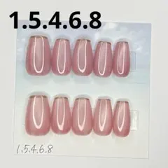 15468 ピンク　マグネット　ゴールドラメライン　フレンチ　春