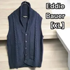 美品★エディーバウアー ケーブル編み 綺麗 コットンニット ベスト XL