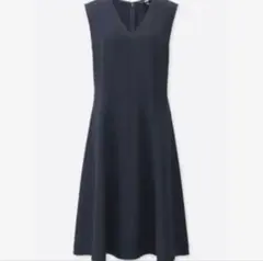 【美品】UNIQLO ネイビー ノースリーブ ワンピース S