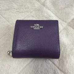 COACH 二つ折り財布 紫 レザー