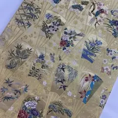 袋帯 西陣 岡文織物 宮中唐織文様 丸に花模様 鳥 花唐草 乳白色 O-4694 袋帯 西陣 岡文織物 宮中唐織文様 丸に花模様 鳥 花唐草 乳白色 O-4694