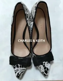 CHARLES & KEITH レース パンプス リボンのサムネイル