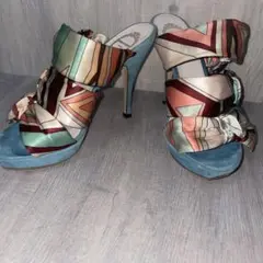 EMILIO PUCCI ビジュー サンダル ハイヒール ミュール 箱 保存袋付 EMILIO PUCCI ビジュー サンダル ハイヒール ミュール 箱 保存袋