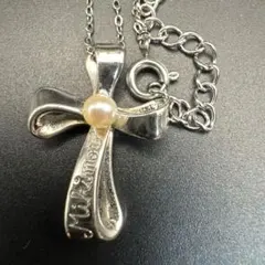 極美 MIKIMOTO ミキモト ベビーパール クロス ネックレス シルバー Sのサムネイル
