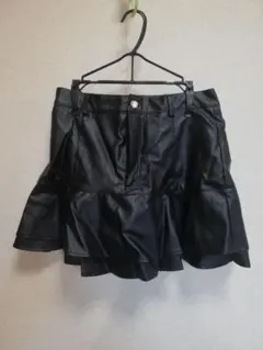 ブラック 合成皮革 ミニスカート Lサイズ　グレイル