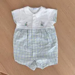 familiar チェック柄ロンパース 70 男の子 女の子