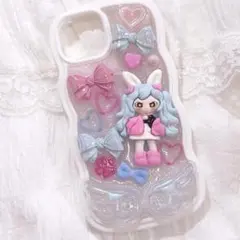 S09 スマホケース デコ iPhone 量産型 平成女児 地雷 デコ電