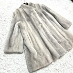 美品 高級 EMBA エンバ サファイアミンク ファーコート なめし柔らか