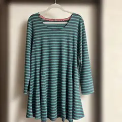 大きいサイズ ストライプワンピース