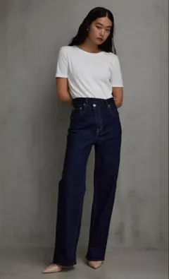 AZUL BY MOUSSY ハイウエストオーバーラップデニムのサムネイル