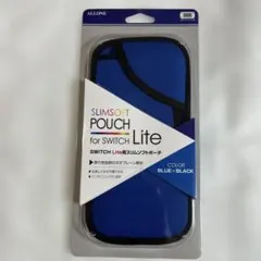 【新品】SWITCH Lite用 スリムソフトポーチ ブルー×ブラックのサムネイル