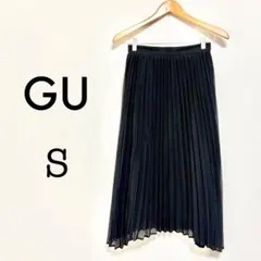 ジーユー gu アシンメトリー プリーツスカート 黒 ブラック アシメ Sサイズ