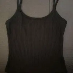 ブラックリブ編みキャミソール