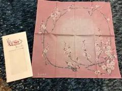 梅柄ハンカチ ピンク