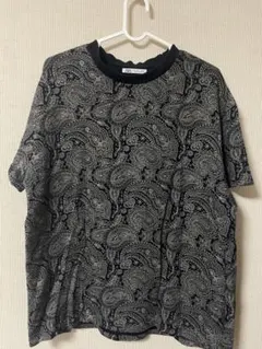 ZARA ペイズリー柄 半袖 Tシャツ　ブラックのサムネイル