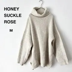 ハニーサックルローズ タートルネックニット アイボリー オーバーサイズ 無地 M
