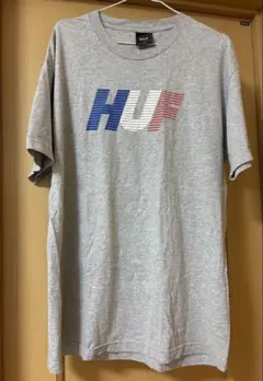 HUF ストライプロゴ Tシャツ グレー Lサイズ
