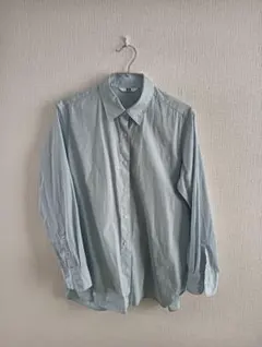 値下げ　UNIQLO　コットンシャツ　水色　L
