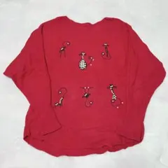 FASHION MESSAGE スパンコール付ドルマンニット 婦人服