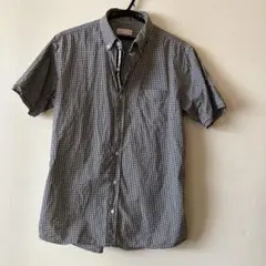 ビームス　ギンガムチェック　半袖シャツブラウス　ボタンダウン　Lサイズ