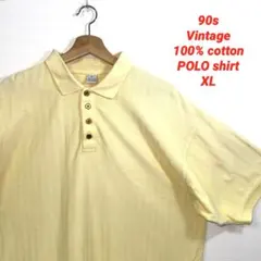 90s vintage 100%コットン　ポロシャツ　リメイク材料　XLのサムネイル