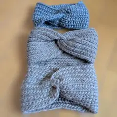 ニット ヘアバンド カチューシャ セット