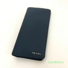 PRADA プラダ サフィアーノレザー 二つ折り長財布 ブルー レディース