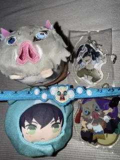 鬼滅の刃 嘴平伊之助 もちころりん あにずきん 舞台 リストバンド アクキー