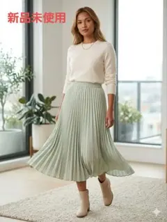 《新品未使用》THE SHOP TK ミントグリーン プリーツロングスカート