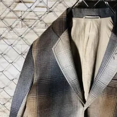 【レアデザイン】zucca チェック柄　テーラードジャケット　ウール　手触り◎