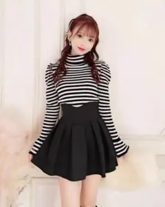 殿堂入り!!美脚になれるスカート インナーパンツ付 Mミシェルマカロン ブラック