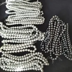 シルバーグレー、濃いグレー　パールビーズ