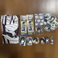 鬼滅の刃　伊黒小芭内　グッズセット　てぬぐい　缶バッチ　ラバーストラップなど