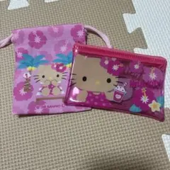 新品未使用☆サンリオ　キティ　日焼け　巾着　クリアポーチのサムネイル