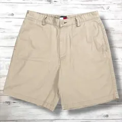 TOMMY HILFIGER パンツ 刺繍ロゴ ベージュ L 1013