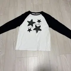 星柄プリント ラグランTシャツ