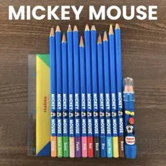 ミッキーマウス 色鉛筆 12本&消しゴムセット(おまけ付)