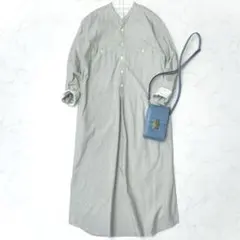 美品 ギャルリーヴィー コットン ストライプ シャツワンピース 36