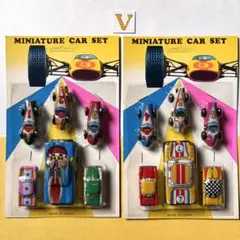 昭和レトロ　ミニチュアカー6台セット　　　2枚組み　匿名配送　　V