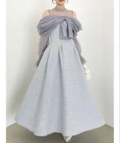 dazzlin ビッグリボンドレス グレー