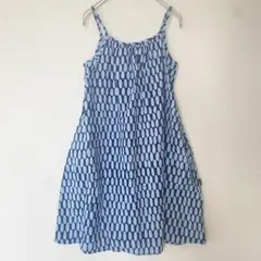 140cm UNIQLO Marimekko キャミワンピース ブルー ネイビーのサムネイル