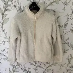 フリースジャケット クリーム色 ジップアップ