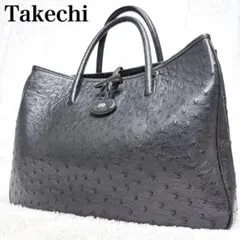 Takechi 武知 オーストリッチ ハンドバッグ トートバッグ 大容量のサムネイル