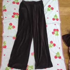 しまむら ブラウン コーデュロイ ワイドパンツ L