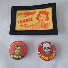 CREAM SODA 缶バッジ 2種セット TEMMYE　カード入れのサムネイル