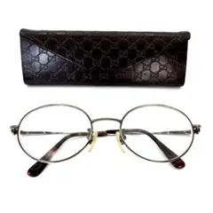 良品 GUCCI グッチ メガネ 眼鏡 GG-9042 ブラウン スクエア 軽量