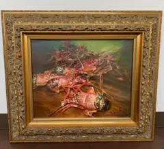 城本敏由樹　絵 絵画 城本敏由樹 赤富士 エンペラーフィッシュ