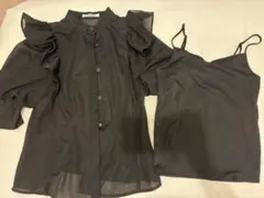 SNIDEL フリルスタンドカラーブラウス インナー付き